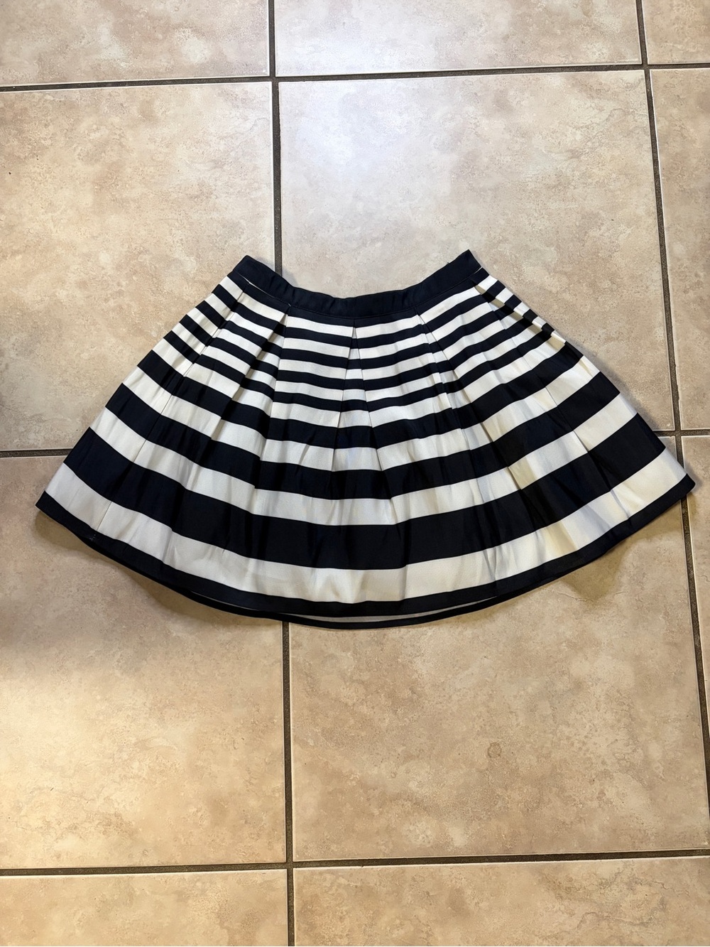 Forever 21 Black and White Striped Circle Skirt